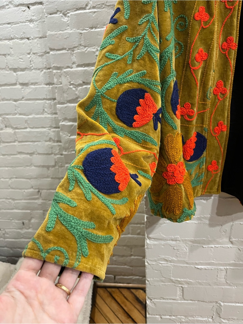 Moving Sale!! Embroidered Velvet Jacket - Picture 2 of 6